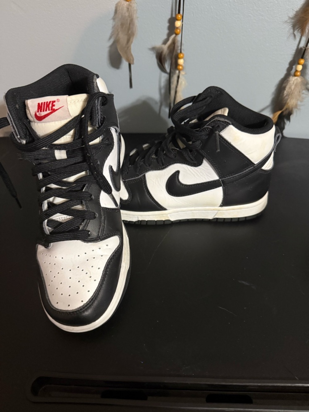 Nike Black & White High-Top Basketball Sneakers